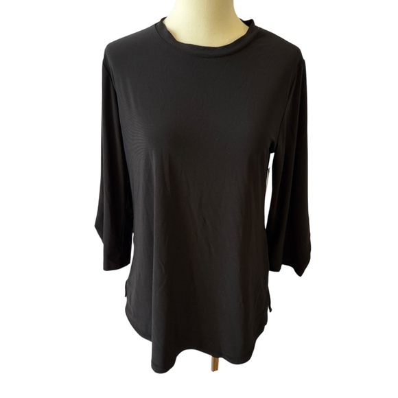 SYMPLI CREW LANTERN TOP STRETCH JERSEY 3/4 SLEEVES CASUAL WORK MINIMALIST NWT 6 - Picture 2 of 12